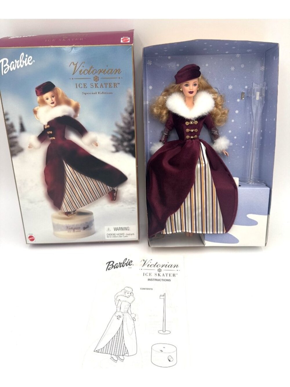 Special Edition 2000 Barbie Victorian Ice Skater Doll In Elegant Winter Ensemble